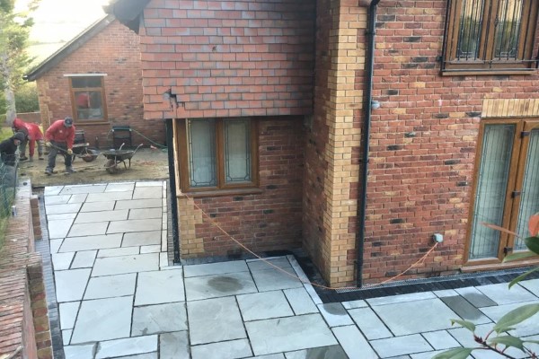 Laying Patio Slabbing in Up Hatherley