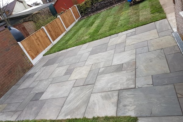 Laying Patio Slabbing in Dodington